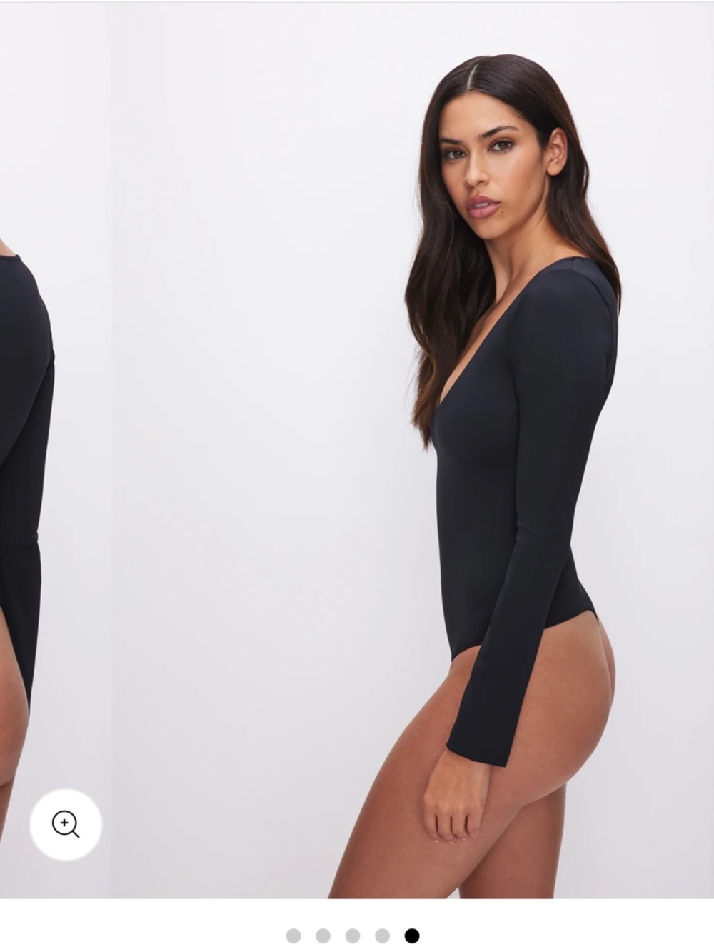 Good American Sculpting Scoop Neck Long-Sleeve Black Bodysuit - Picture 4 of 7
